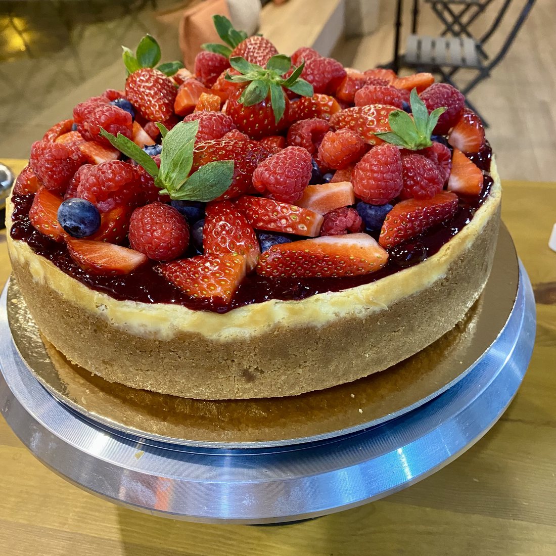 Tarta de queso y frutos rojos